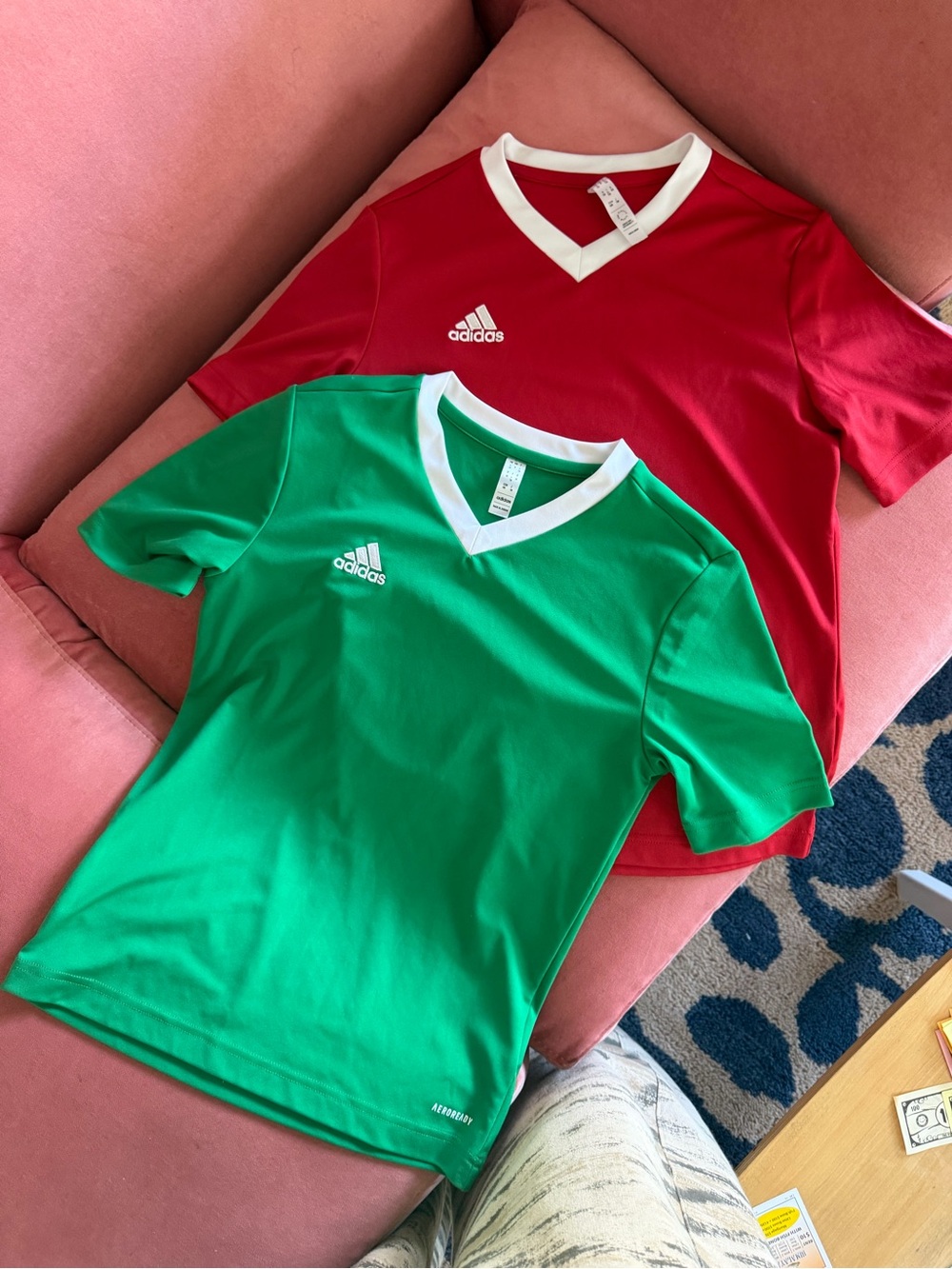 Adidas Kids' V-Neck two Soccer shirts medium